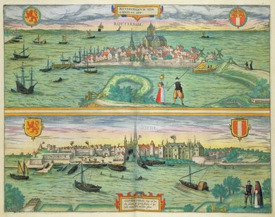 Carte de Rotterdam et Gouda, de 