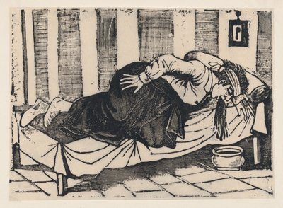 Un homme penché sur le côté d