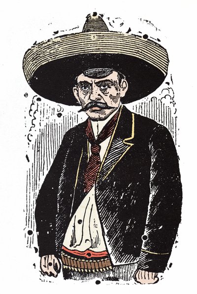 Emiliano Zapata, révolutionnaire mexicain. Xylographie de Jose Guadalupe Posada - José Guadalupe Posada