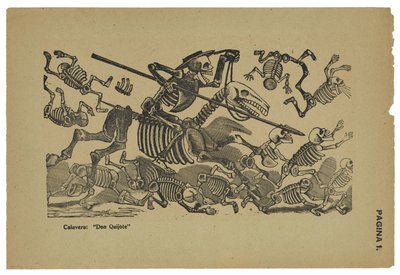 Les crânes de Don Quichotte, vers 1910-13, imprimé en 1943 - José Guadalupe Posada
