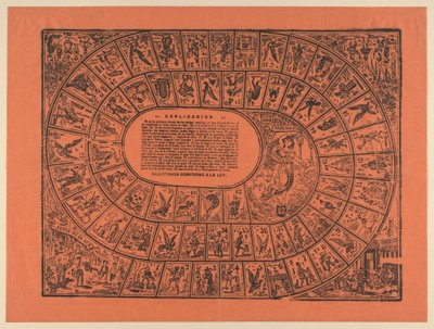 Gänsespiel (mit den Regeln in der Mitte gedruckt) - José Guadalupe Posada