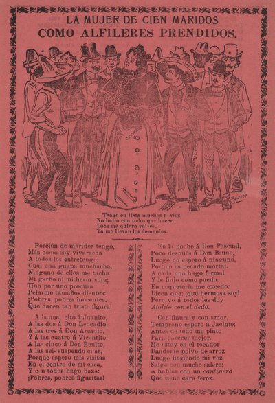 Die Frau mit hundert Ehemännern - Wie festgesteckte Nadeln - José Guadalupe Posada