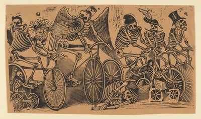 Skelette (Calaveras) auf Fahrrädern - José Guadalupe Posada