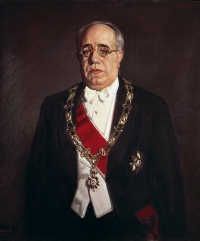Portrait de Manuel Azana (1880-1940), homme politique espagnol - Jose Maria Lopez Mezquita
