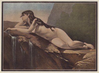 Femme allongée sur un rocher - Jose Nicolas Aussandron