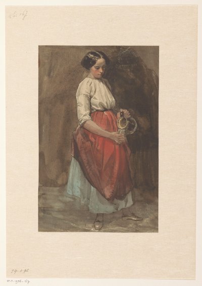 Fille debout versant un verre - Josef Eduard Tetar van Elven