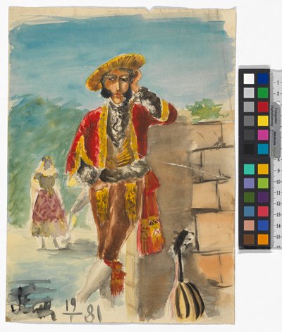 Kostümfiguren (Spanier?) - Josef Engelhart