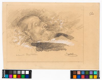 Porträt des Chormeisters und Komponisten Eduard Kremser auf dem Sterbebett - Josef Engelhart