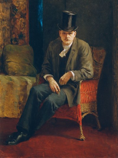Autoportrait avec chapeau haut de forme - Josef Engelhart