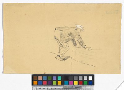 Studie eines Mannes mit Boot - Josef Engelhart