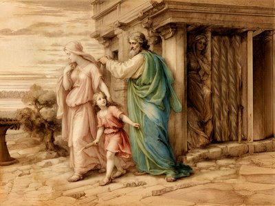 Agar et Ismaël chassés - Josef Johann Michel