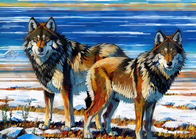 Animaux : Loups 1 - Josef Johann Michel