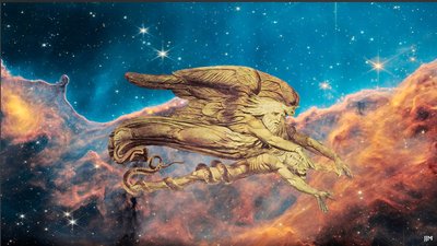 JJM-recreate: Blake-W_Und Elohim schuf Adam+JWST - Josef Johann Michel
