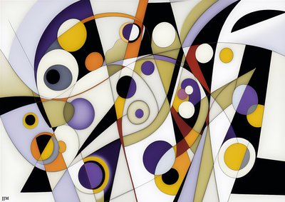 abstrait : sur blanc_cercles+balançoires 8 - Josef Johann Michel