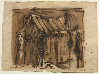 Tente (recto) ; Deux Croquis (verso) - Josef Platzer