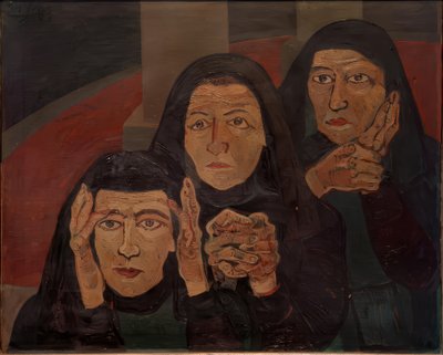 Trois femmes en deuil (femmes en deuil) - Josef Scharl