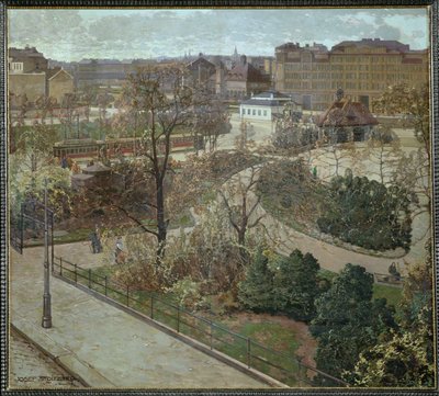 Le parc Saint-Jean au début du printemps ... (painting on canvas) - Josef Stoitzner