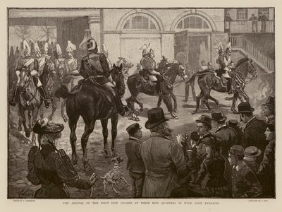 Les Gardes de la Vie arrivant à leurs nouvelles casernes à Hyde Park, Londres - Joseph (after) Finnemore