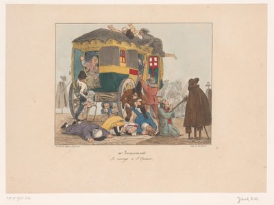 Omnibus avec passagers attaqué - Joseph Ambroise Jobard