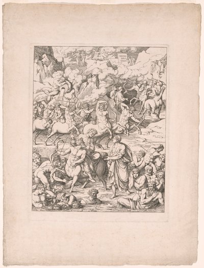 Dante traverse le fleuve de sang des tyrans et des meurtriers sur le dos de Nessus le centaure - Joseph Anton Koch