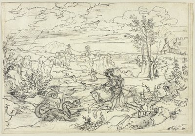 Paysage avec Saint Georges et le Dragon et le Mont Soratte - Joseph Anton Koch