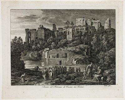 Ruines du palais des Césars à Rome, planche huit de Die Römische Ansichten - Joseph Anton Koch