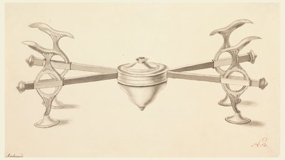 Conception pour un support de plat avec bras extensibles et une petite lampe à esprit - Joseph Anton Seethaler Ii