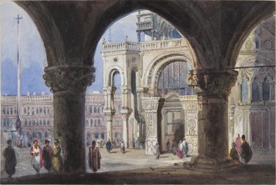 Église et Piazza San Marc à Venise, collé dans le Journal de Thomas Moody d