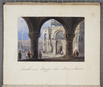 Église et Piazza San Marc à Venise, collé dans le Journal de Thomas Moody d