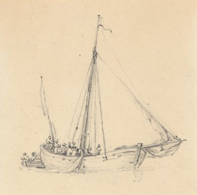 Ketch simple, proue en avant ; Barque derrière - Joseph Cartwright