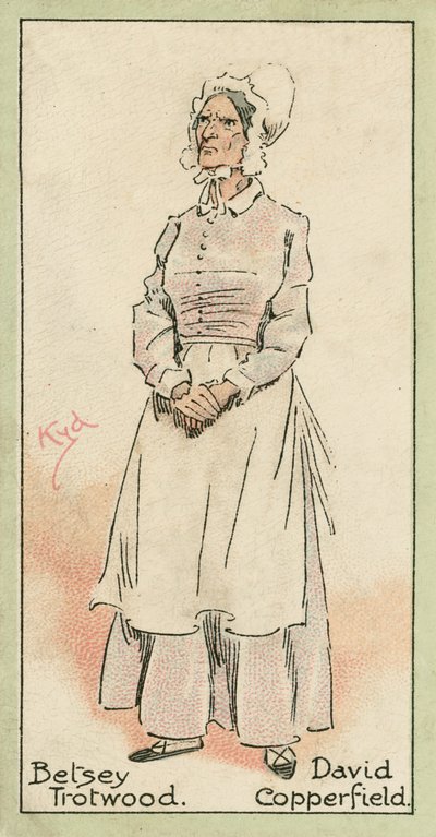 Betsey Trotwood, David Copperfield (lithographie couleur) von Joseph Clayton (1856-1937) (after) Clarke