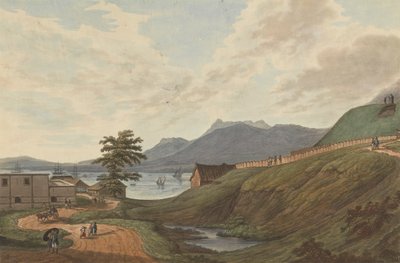 Fort Marlborough des collines Soongey Lamou, Benkulen, Sumatra, 1799 - Joseph Constantine Stadler