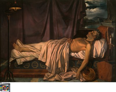 Lord Byron sur son lit de mort, vers 1826 - Joseph Denis Odevaere