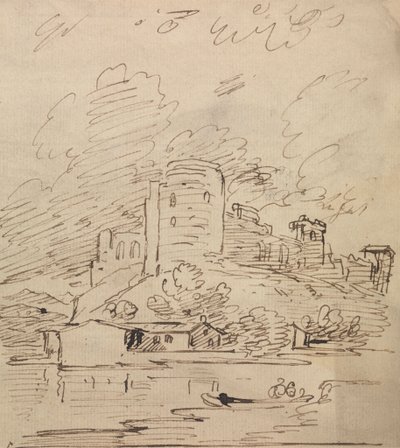 Château avec une tour ronde au-dessus d