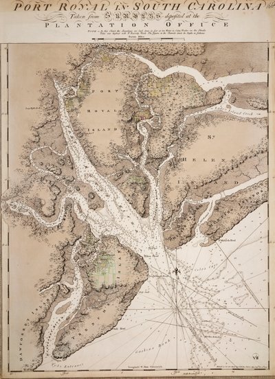 Carte de Port Royal en Caroline du Sud, États-Unis d