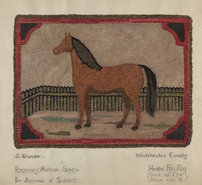Tapis crocheté avec cheval - Joseph Glover