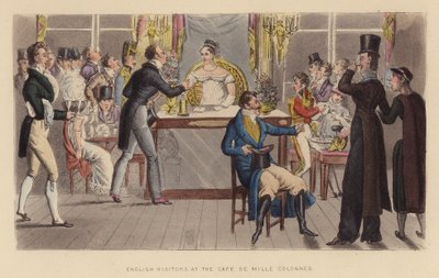 Visiteurs anglais au Café de Mille Colonnes - Joseph Grego