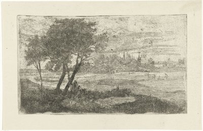 Paysage avec un laboureur - Joseph Hartogensis
