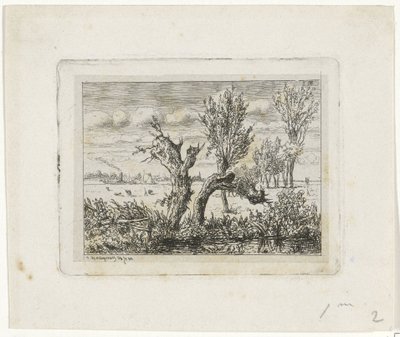Paysage avec saules têtards - Joseph Hartogensis