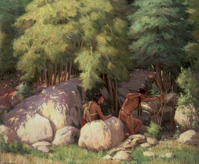 Braves indiens chassant le cerf - Joseph Henry Sharp