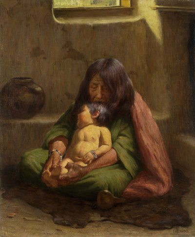 Mère indienne et bébé - Joseph Henry Sharp
