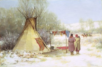 Indiens retournant à un camp d