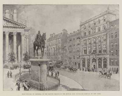 Siège social, à Cornhill, de la branche britannique de la Mutual Life Insurance Company de New York - Joseph Holland Tringham