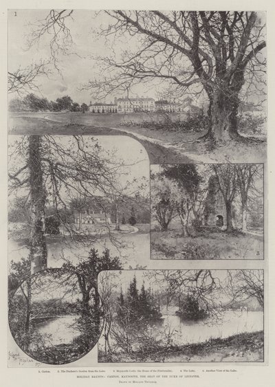 Lieux de vacances, Carton, Maynooth, le siège du duc de Leinster - Joseph Holland Tringham