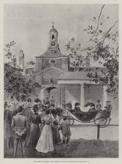 La reine à Londres, Sa Majesté en route pour le palais de Kensington, 15 mai - Joseph Holland Tringham