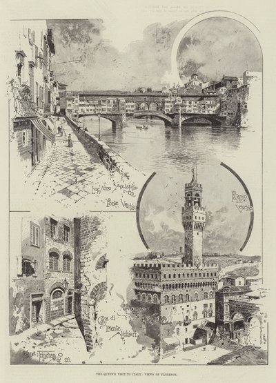 La Visite de la Reine en Italie, Vues de Florence - Joseph Holland Tringham