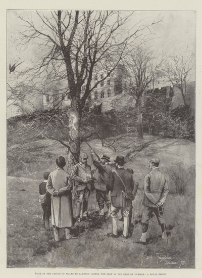Visite du prince de Galles au château de Lambton, résidence du comte de Durham, une chasse royale - Joseph Holland Tringham