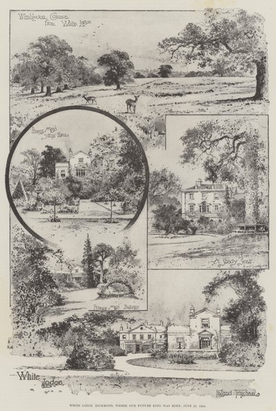 White Lodge, Richmond, où notre futur roi est né, 23 juin 1894 (gravure) - Joseph Holland Tringham