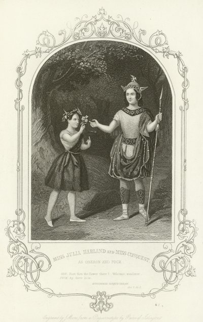 Miss Julia Harland et Miss Conquest en Oberon et Puck, Le Songe d