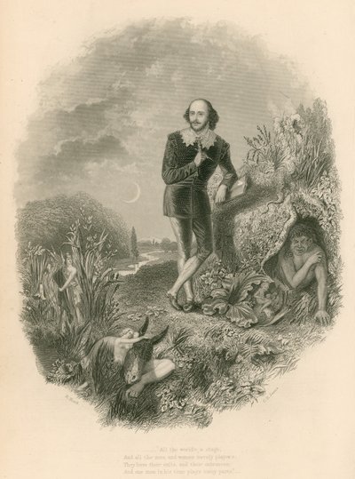 Portrait de Shakespeare, avec divers de ses créations - Joseph Kenny Meadows